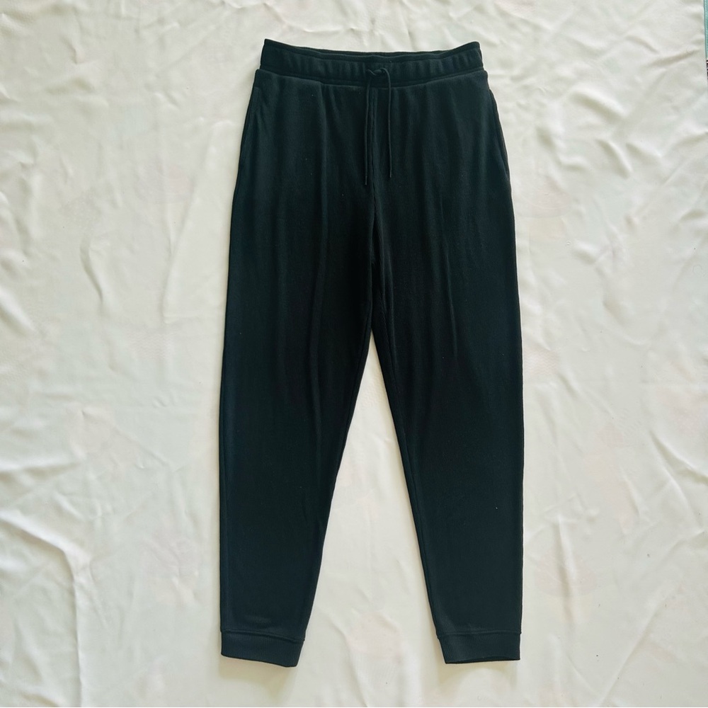 NWOT Victoria’s Secret PINK Medium Black Waffleknit Sleep Pants Pockets Pajamas